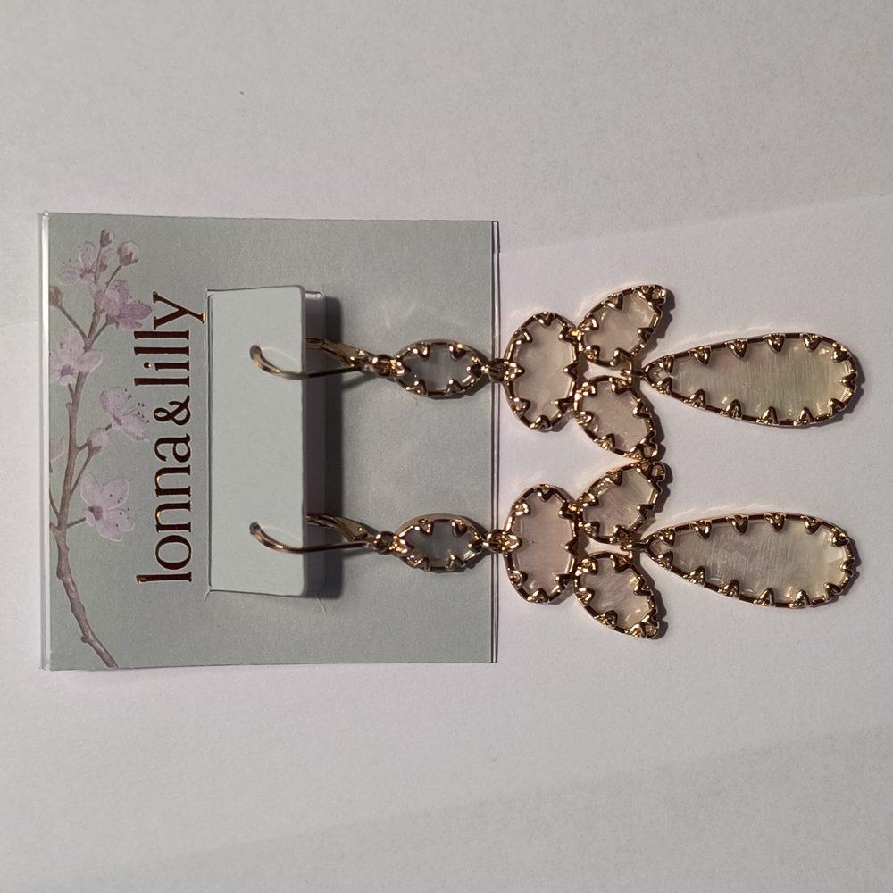 Lonna and Lilly rhodium plated dangle earrings